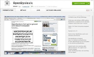Dyslexie : lecture facilitée Extension Open Dyslexic Pour Chrome 1 300x182